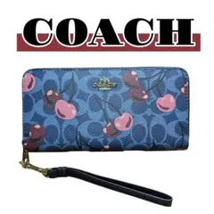 新品未使用 COACH コーチ チェリー柄 ラウンドファスナー 長財布