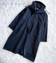 美品　ミンソビ　ビッグシルエットロングコート　フード付き　ブラック　ユニセックス