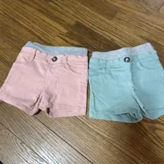 ピンク・ミントグリーン 半ズボン 2点セット
