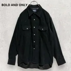 BOLD AND ONLY スエード調ウエスタンシャツ L 黒 古着MIX