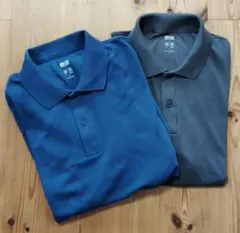 ユニクロ　UNIQLO 濃青と濃灰のポロシャツ 2点セット