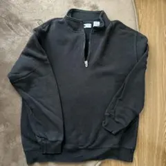 ブラック スウェット Lサイズ FILA ハーフジップ USA産