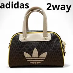 『極美品』adidas ハンドバッグ ショルダーバッグ 2wayダークブラウン