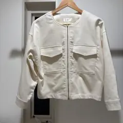 インデックス【M】ノーカラージャケット カルゼポケット ジップブルゾン