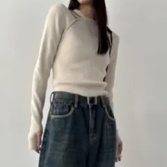DRWCYS カットアウトリブニットトップスのサムネイル