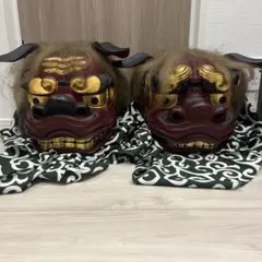makoさま専用 獅子舞 獅子頭 木彫 魔除け 祭 置物 古美術 神楽木製