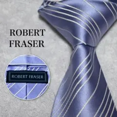 【極美品】ROBERT FRASER パープル ストライプ ネクタイのサムネイル