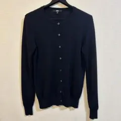 UNIQLO エクストラファインメリノ ネイビー クルーネックカーディガン L