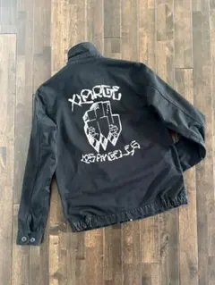 X-LARGE/入手困難 90s ジップJKT ブルゾン バックロゴ 黒 M