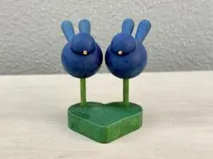 aariika vintage 2羽の小鳥が寄り添う木製の小さなオブジェ