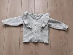 H&M グレー フリル付きカーディガン