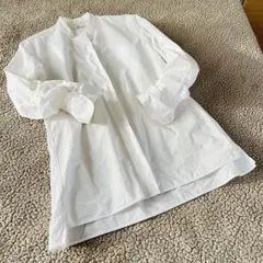 美品♥︎ジルサンダーコラボユニクロ♥︎長袖シャツ 【S】　白 綿100 隠れボタン