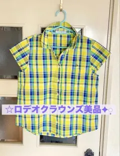 ❤️ロデオクラウンズ☆ 美品✦ฺレディース半袖チェックブラウス☆最終価格です‼️