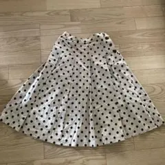 チャイルドウーマン ドットプリーツスカート 綿麻