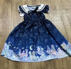エコネコ 半袖 ワンピース 星座柄 ゆめかわ 110cm 中古品のサムネイル