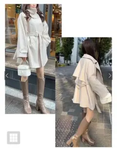 ベルト付きマルチWayフェイクウールコートのサムネイル