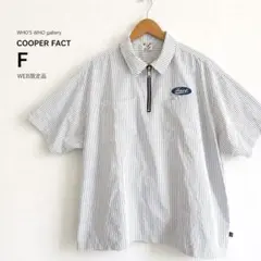 COOPER FACTワッペンストライプハーフジップBIGシャツF WEB限定品のサムネイル
