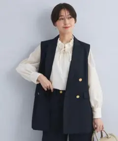 green label relaxingシアー ネック フリル2WAY ブラウス