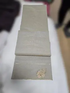 ベージュ 名古屋帯 金糸刺繍