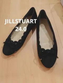 ジルスチュアート　黒 スエード フラットシューズ 24cm