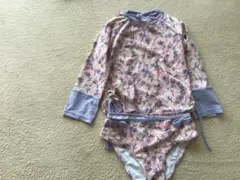 お値下げ　花柄長袖水着 130サイズ　セパレート