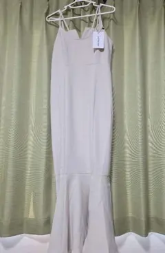 JUNOAH キャミワンピース マーメイド ロングワンピース ベージュ XL