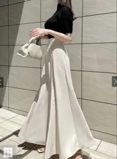 ハイウエストロングフレアスカート gc190 アイボリー　L grl グレイル