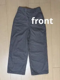 UNIQLO チェック柄 ワイドパンツ ブラウン