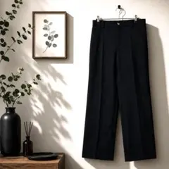 ZARA メンズ ワイドスラックス L 黒 小穴ありのサムネイル