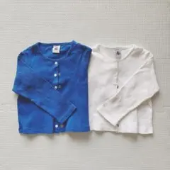 プチバトーコットン春カーディガン〈2枚セット〉 18m81cm
