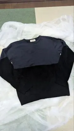 NANO UNIVERSE ネイビー×ブラックの切り替えニット