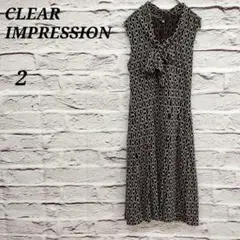 クリアインプレッション 【2】 ノースリーブワンピース リボンタイ チェーン柄