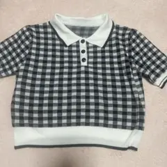 ギンガムチェック ポロシャツ 半袖 ニット NUGU