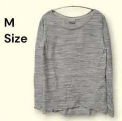 Columbia 長袖Tシャツ M グレー系 ストライプ