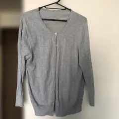 無印良品　グレー 長袖カーディガン Lサイズ 綿100%