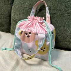お弁当袋　巾着袋　ハンドメイド　うさぎ
