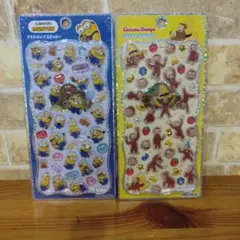 ミニオン おさるのジョージ プチドロップステッカー 2枚セット 正規品☆