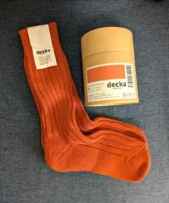 新品未使用 decka ソックス 靴下 オレンジsize1(21.5〜24.5)