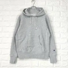 チャンピオン【M】グレー系 リバースウィーブ パーカー 綿混み ストレッチ 厚手