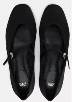 新品未使用 ZARA ザラ サテン ビジューバックル フラットシューズ 39のサムネイル