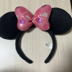ミニーマウス カチューシャ/スパンコール 水玉