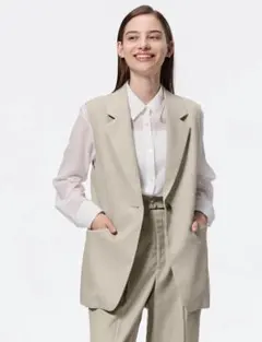 GU テーラードベスト S ベージュベスト