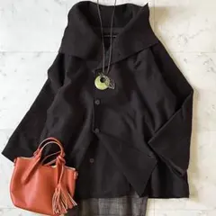 【本日限定価格】美品＊ヨーガンレール ウールジャガード織ハーフコート M 茶 本日限定価格】美品＊ヨーガンレール ウールジャガード織ハーフコート