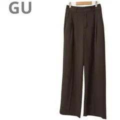GU ジーユー タックワイドパンツ ブラウン Sサイズ