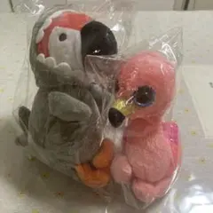 【新品未使用】Tyフラミンゴ ぬいぐるみ 2体セット 約16cm