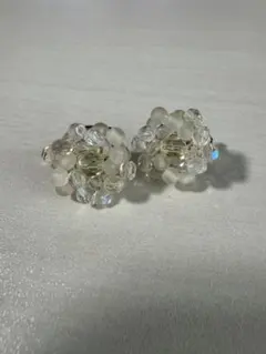 ［イヤリング］クリアビーズ