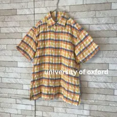 メンズ チェック シャツ ボタン　夏服 オレンジ イエロー 羽織り 半袖