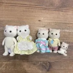 【廃盤】ペルシャネコファミリー　5体セット　猫　シルバニアファミリー