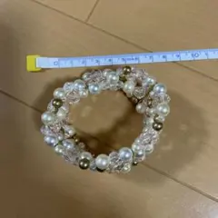 パールとクリスタルビーズのブレスレット