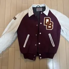 DB刺繍スタジャン バーガンディ/ホワイト